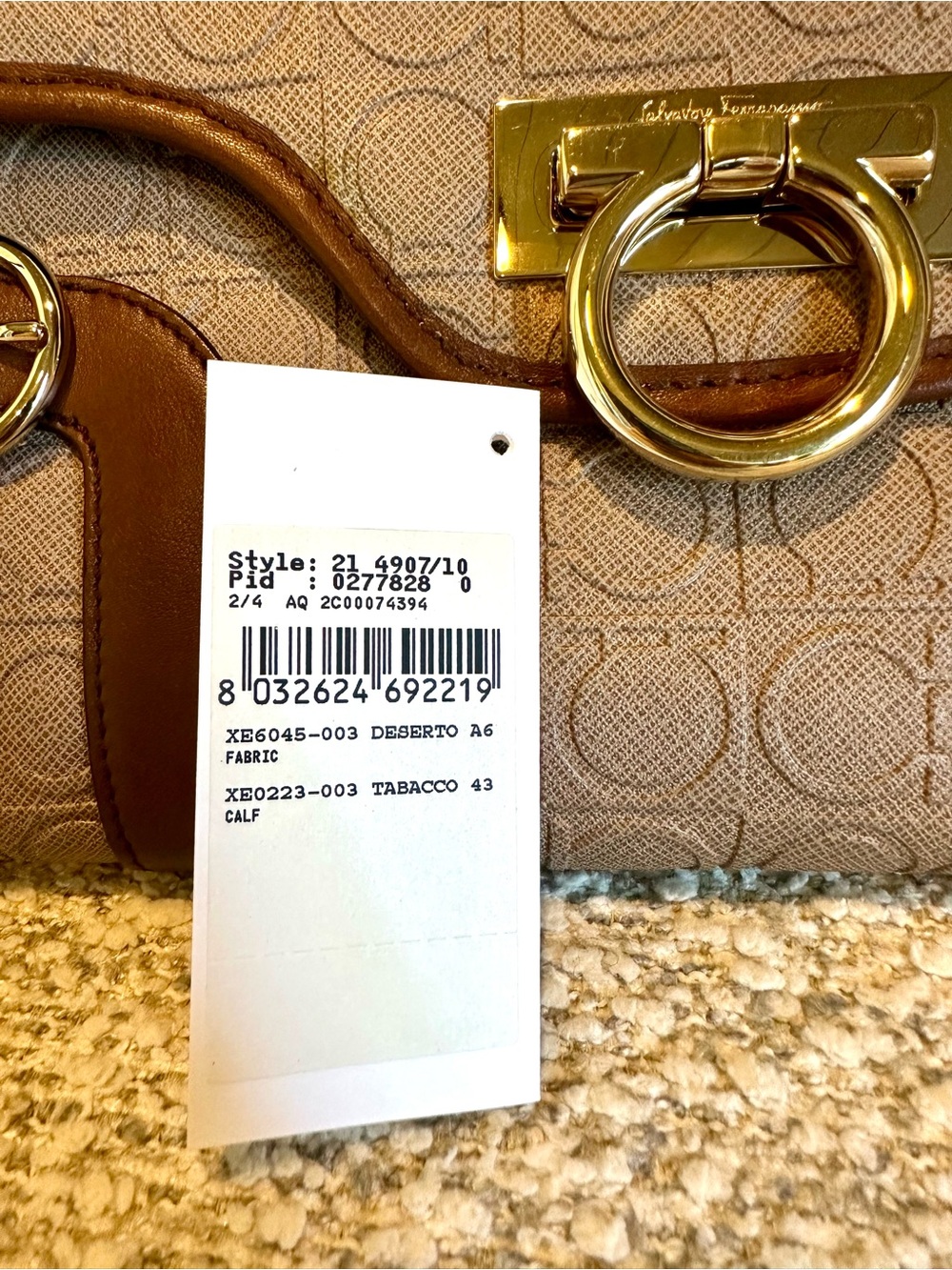 Like NEW! Salvatore Ferragamo Gancini Brown Bag - Converts to a Clutch! - Picture 8 of 16